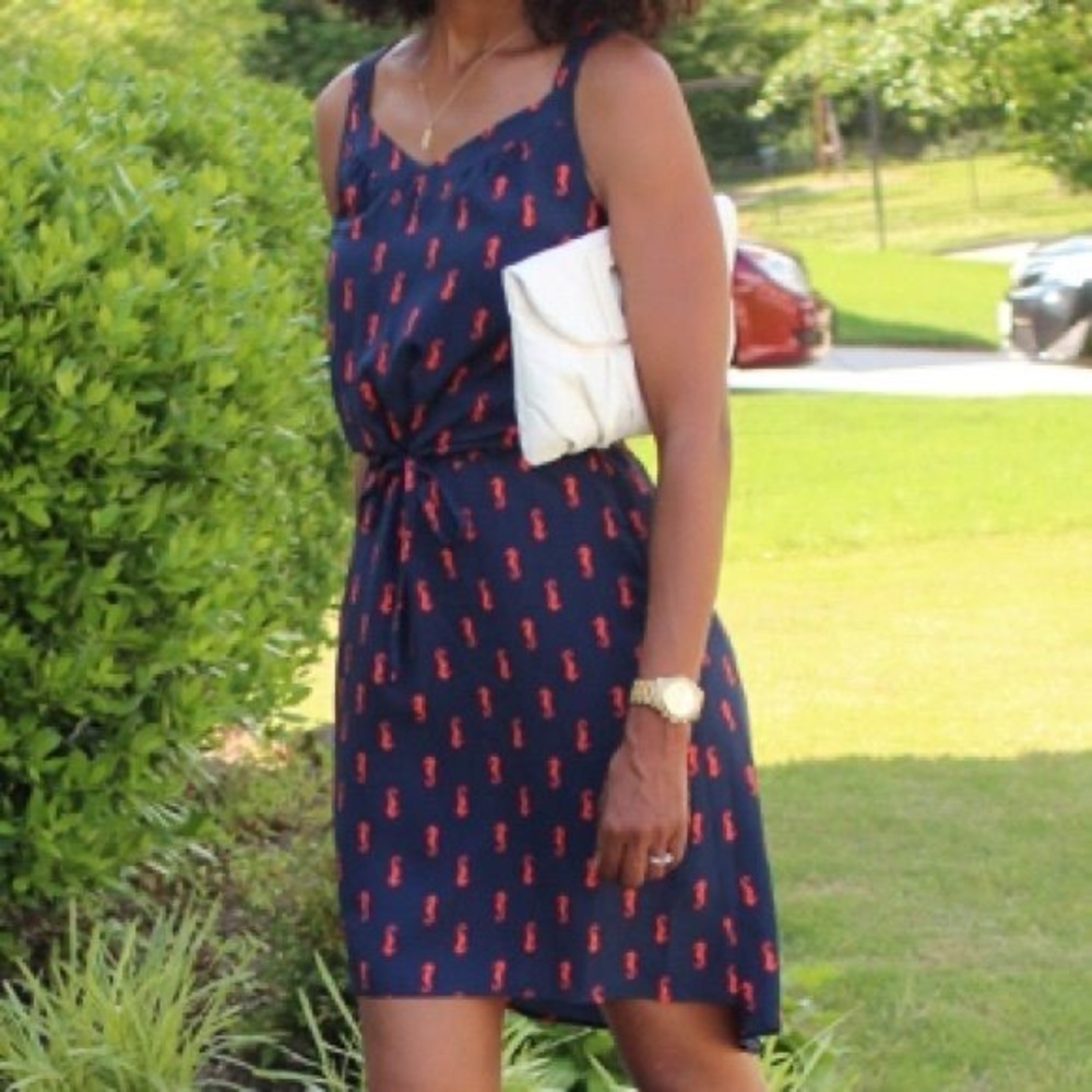 Seahorse navy blue dress